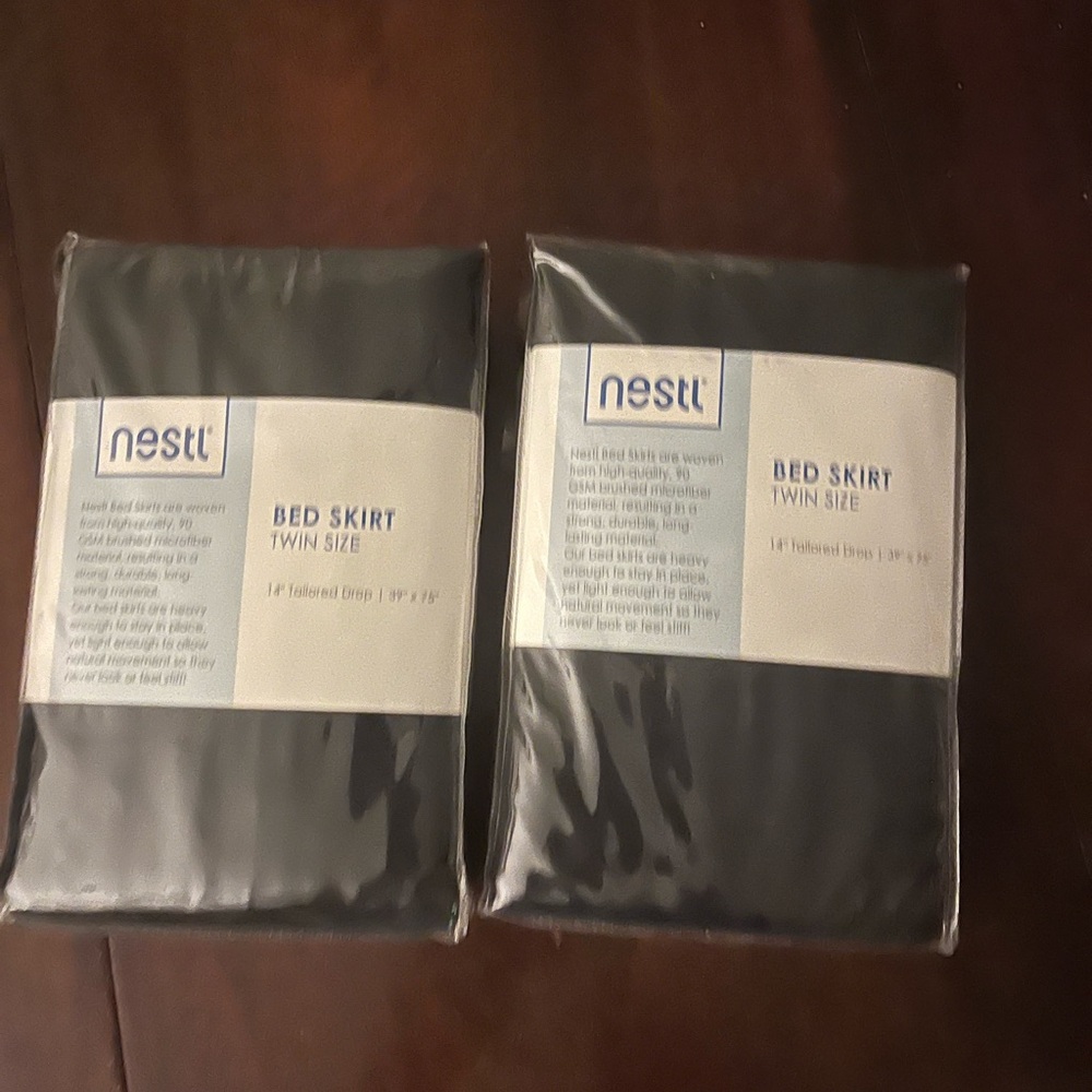 Twin bed skirts (2)- black